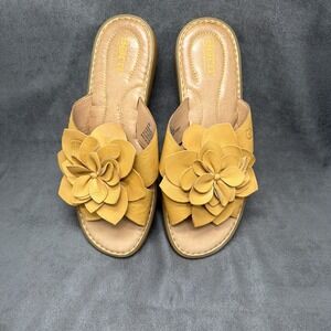 Born Azalea Yellow Leather Sandals Women's Size 9